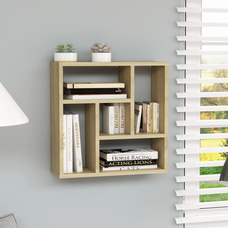 vidaXL Estantería de pared contrachapada color roble 45,1x16x45,1 cm vidaXL Estantería de pared contrachapada color roble 45,1x16x45,1 cm
