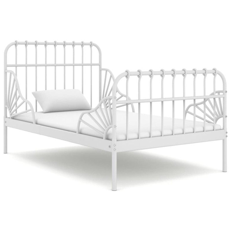 vidaXL Estructura de cama extensible metal blanca 80x130/200 cm vidaXL Estructura de cama extensible metal blanca 80x130/200 cm