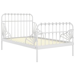 vidaXL Estructura de cama extensible metal blanca 80x130/200 cm