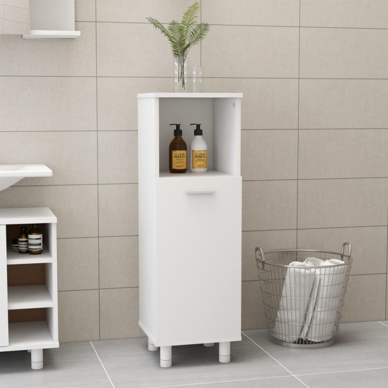 vidaXL Armario de baño madera contrachapada blanco 30x30x95 cm vidaXL Armario de baño madera contrachapada blanco 30x30x95 cm
