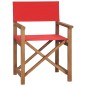 vidaXL Silla de director madera maciza de teca rojo vidaXL Silla de director madera maciza de teca rojo