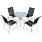 vidaXL Juego de comedor de jardín 5 piezas de acero negro