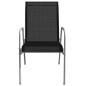 vidaXL Juego de comedor de jardín 5 piezas de acero negro