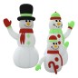 vidaXL Familia de muñecos de nieve inflables con LED 500 cm