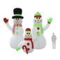 vidaXL Familia de muñecos de nieve inflables con LED 500 cm