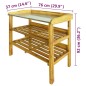 vidaXL Banco para macetas con 2 estantes madera maciza de acacia+zinc vidaXL Banco para macetas con 2 estantes madera maciza de acacia+zinc