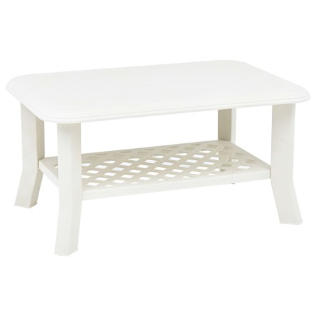vidaXL Mesa de centro de plástico blanco 90x60x46 cm