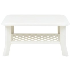vidaXL Mesa de centro de plástico blanco 90x60x46 cm