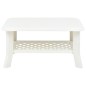 vidaXL Mesa de centro de plástico blanco 90x60x46 cm