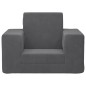 vidaXL Sofá cama infantil felpa suave gris antracita vidaXL Sofá cama infantil felpa suave gris antracita