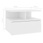 vidaXL Mesita de noche flotante madera contrachapada blanco 40x31x27cm vidaXL Mesita de noche flotante madera contrachapada blanco 40x31x27cm