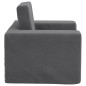 vidaXL Sofá cama infantil felpa suave gris antracita vidaXL Sofá cama infantil felpa suave gris antracita