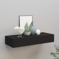 vidaXL Estante con cajón de pared MDF negro 60x23,5x10 cm vidaXL Estante con cajón de pared MDF negro 60x23,5x10 cm