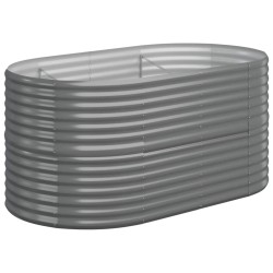 vidaXL Jardinera arriate acero recubrimiento polvo gris 152x80x68 cm