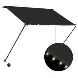 vidaXL Toldo retráctil con LED gris antracita 150x150 cm