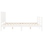 vidaXL Estructura de cama matrimonio con cabecero madera maciza blanco vidaXL Estructura de cama matrimonio con cabecero madera maciza blanco