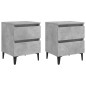 vidaXL Mesitas de noche 2 uds contrachapada gris hormigón 40x35x50 cm vidaXL Mesitas de noche 2 uds contrachapada gris hormigón 40x35x50 cm