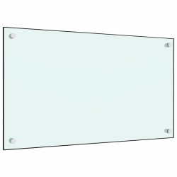 vidaXL Protección salpicaduras cocina vidrio templado blanco 70x40 cm