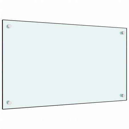 vidaXL Protección salpicaduras cocina vidrio templado blanco 70x40 cm