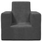 vidaXL Sofá para niños felpa suave gris antracita vidaXL Sofá para niños felpa suave gris antracita