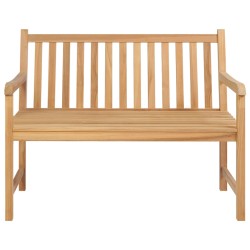 vidaXL Banco de jardín de madera maciza de teca 114 cm