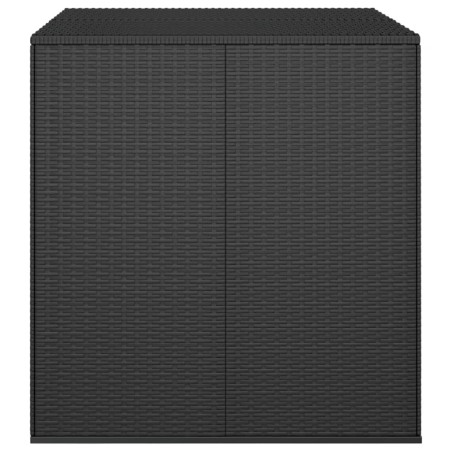 vidaXL Baúl de cojines para jardín de ratán PE negro 100x97,5x104 cm