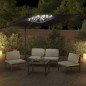 vidaXL Sombrilla voladiza con LEDs negrao 400x300 cm vidaXL Sombrilla voladiza con LEDs negrao 400x300 cm