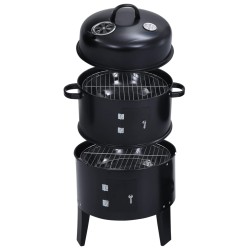 vidaXL Barbacoa ahumador de carbón 3 en 1 40x80 cm