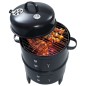 vidaXL Barbacoa ahumador de carbón 3 en 1 40x80 cm vidaXL Barbacoa ahumador de carbón 3 en 1 40x80 cm