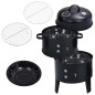 vidaXL Barbacoa ahumador de carbón 3 en 1 40x80 cm vidaXL Barbacoa ahumador de carbón 3 en 1 40x80 cm