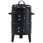 vidaXL Barbacoa ahumador de carbón 3 en 1 40x80 cm vidaXL Barbacoa ahumador de carbón 3 en 1 40x80 cm