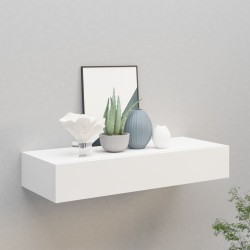 vidaXL Estante con cajón de pared MDF blanco 60x23,5x10 cm