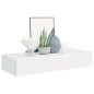 vidaXL Estante con cajón de pared MDF blanco 60x23,5x10 cm vidaXL Estante con cajón de pared MDF blanco 60x23,5x10 cm