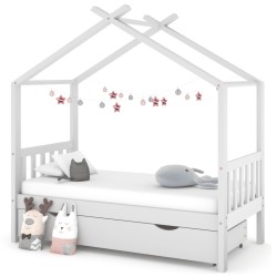 vidaXL Estructura cama niños con cajón madera pino blanco 80x160 cm