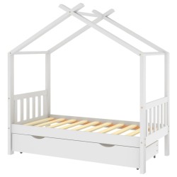 vidaXL Estructura cama niños con cajón madera pino blanco 80x160 cm