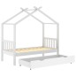vidaXL Estructura cama niños con cajón madera pino blanco 80x160 cm vidaXL Estructura cama niños con cajón madera pino blanco 80x160 cm