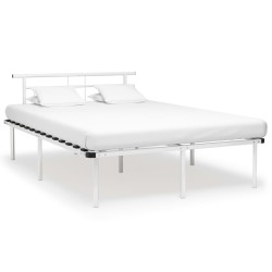 vidaXL Estructura de cama de metal blanco 140x200 cm