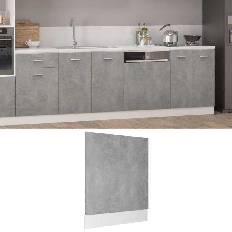 vidaXL Panel para lavavajillas contrachapada gris hormigón 59,5x3x67cm vidaXL Panel para lavavajillas contrachapada gris hormigón 59,5x3x67cm