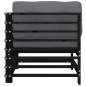 vidaXL Sofás esquineros con cojines 2 uds madera maciza de pino negro vidaXL Sofás esquineros con cojines 2 uds madera maciza de pino negro