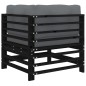 vidaXL Sofás esquineros con cojines 2 uds madera maciza de pino negro vidaXL Sofás esquineros con cojines 2 uds madera maciza de pino negro