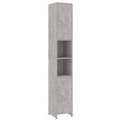 vidaXL Armario baño madera contrachapada gris hormigón 30x30x183,5 cm