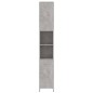 vidaXL Armario baño madera contrachapada gris hormigón 30x30x183,5 cm vidaXL Armario baño madera contrachapada gris hormigón 30x30x183,5 cm