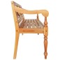 vidaXL Banco Batavia madera de caoba marrón claro 123 cm