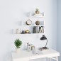 vidaXL Estantes de pared 3 pzas madera contrachapada blanco brillante vidaXL Estantes de pared 3 pzas madera contrachapada blanco brillante