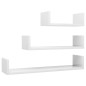 vidaXL Estantes de pared 3 pzas madera contrachapada blanco brillante vidaXL Estantes de pared 3 pzas madera contrachapada blanco brillante