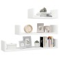 vidaXL Estantes de pared 3 pzas madera contrachapada blanco brillante vidaXL Estantes de pared 3 pzas madera contrachapada blanco brillante