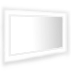 vidaXL Espejo de baño LED acrílico blanco 80x8,5x37 cm