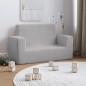 vidaXL Sofá para niños de 2 plazas felpa suave gris claro vidaXL Sofá para niños de 2 plazas felpa suave gris claro
