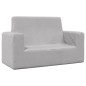 vidaXL Sofá para niños de 2 plazas felpa suave gris claro vidaXL Sofá para niños de 2 plazas felpa suave gris claro