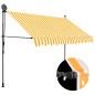 vidaXL Toldo manual retráctil con LED blanco y naranja 300 cm vidaXL Toldo manual retráctil con LED blanco y naranja 300 cm